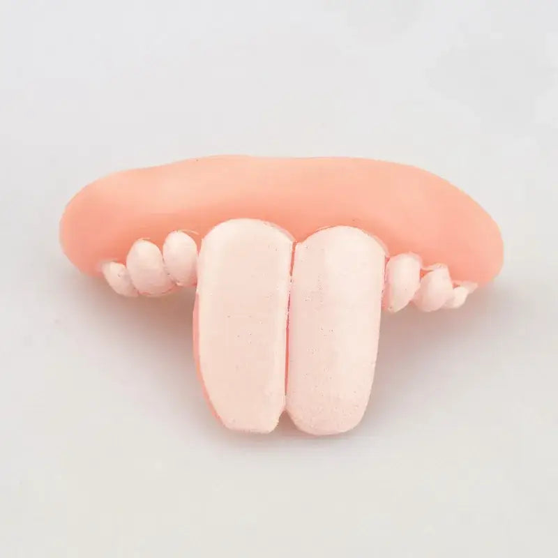 Novelty fake teeth with exaggerated buck teeth.