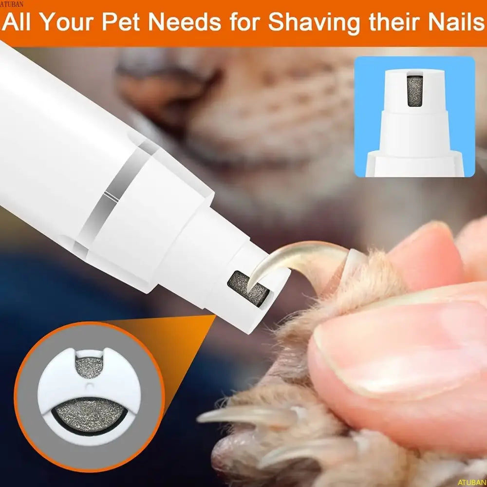 Pet nail trimmer or grinder for shaving animal claws.