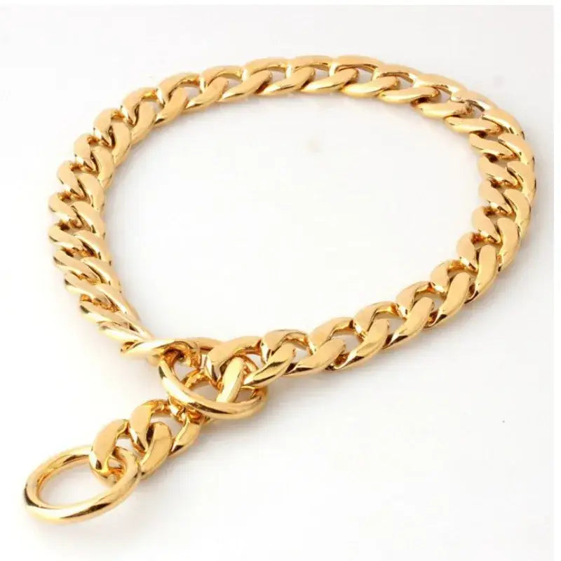 Gold chain bracelet with a lobster clasp.