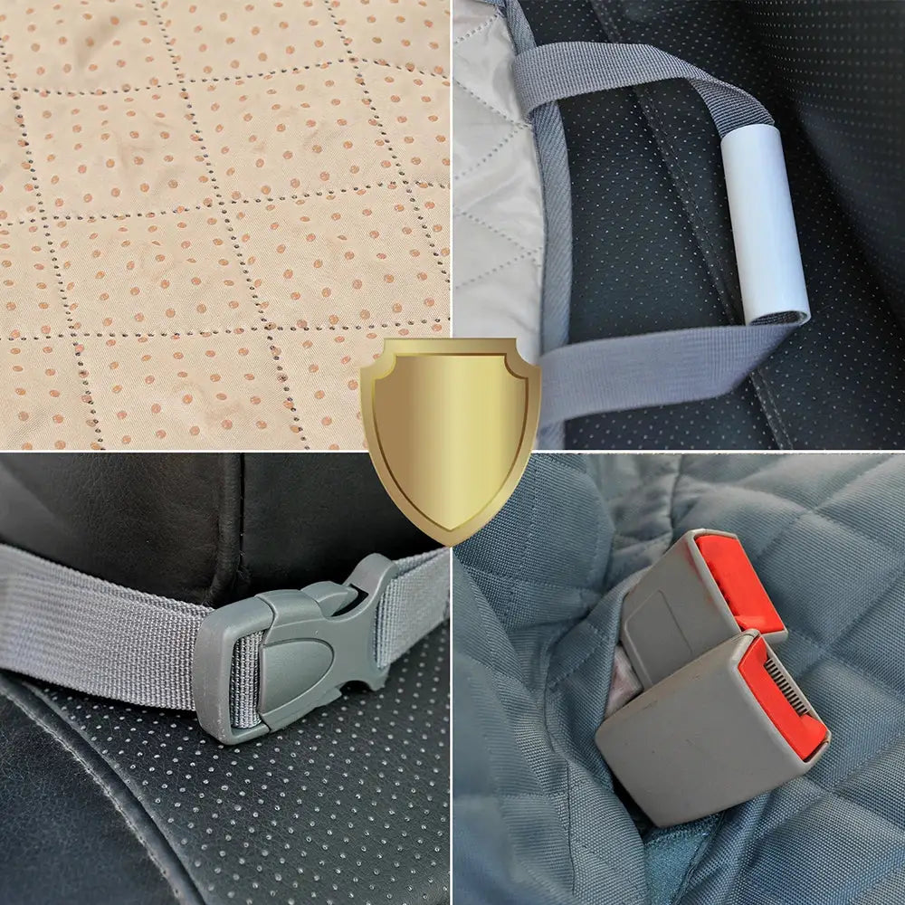 Car seat belt components and buckles.