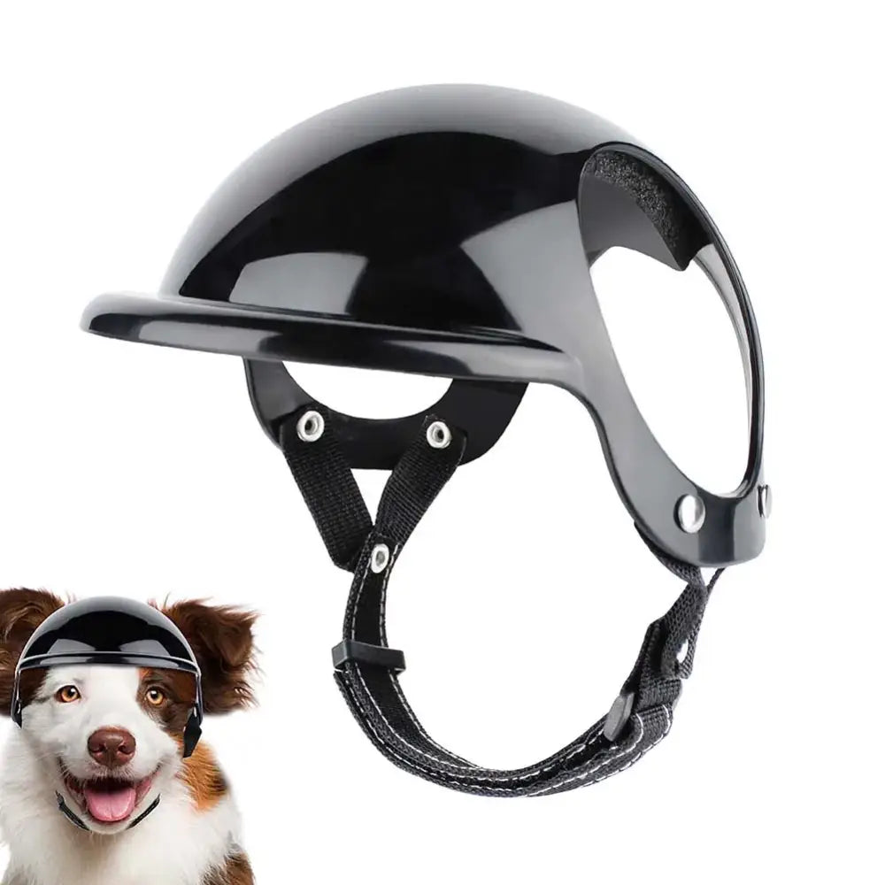 Sleek black motorcycle or bicycle helmet with a short visor.