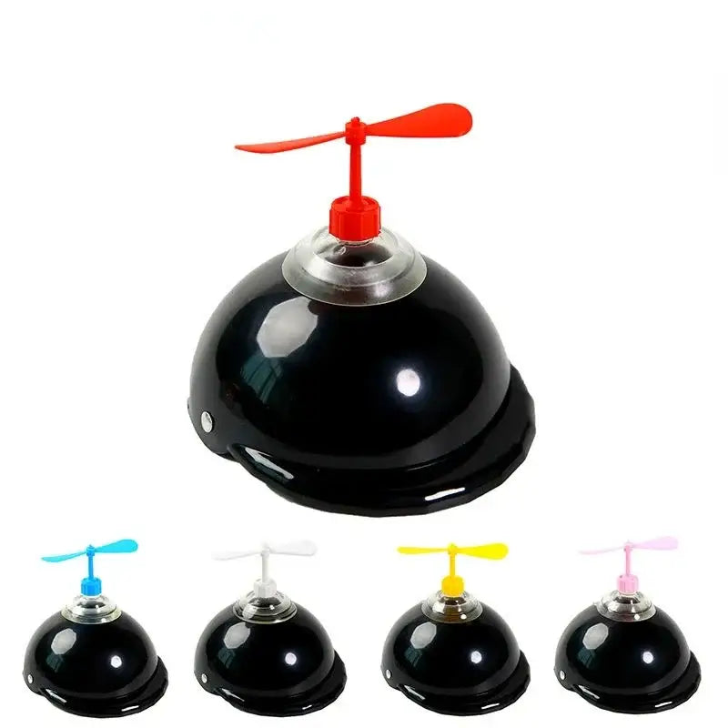 Dome-shaped toy with a propeller on top, available in multiple propeller colors.