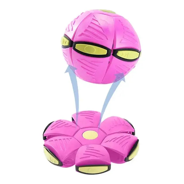 Pink alien-like toy or gadget with a spherical head and flower-shaped base.