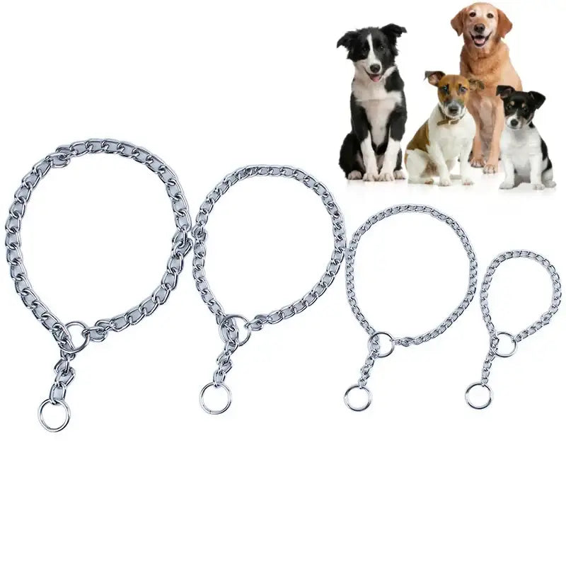 Chain collars in four different sizes.