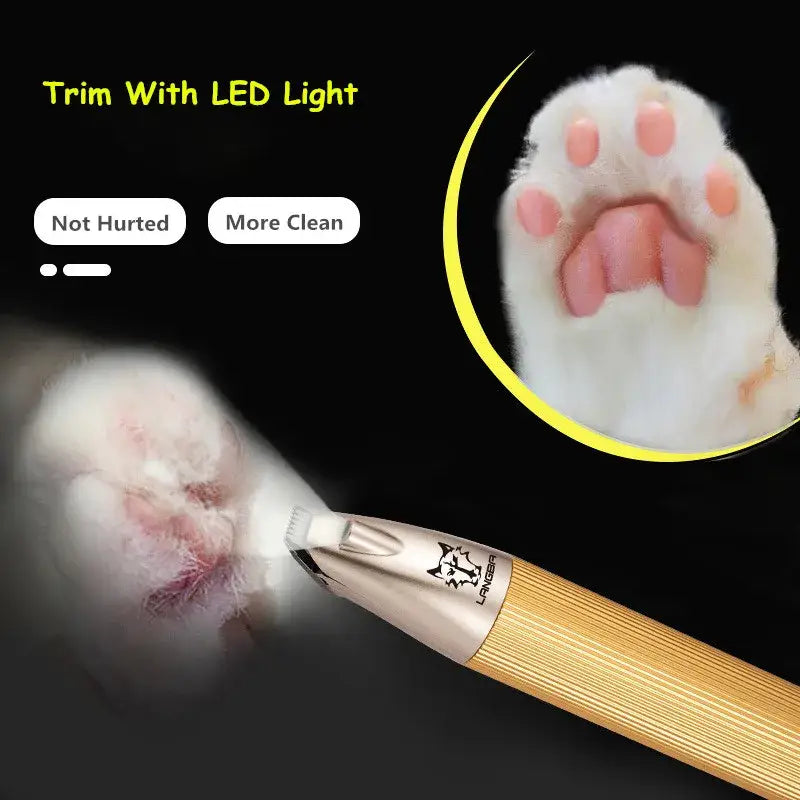 Pet nail trimmer with built-in LED light for precision grooming.