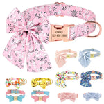 Personalized Dog Collar with Floral Bow - Vignette | DoggyElite