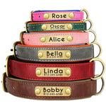 Personalized Leather Dog Collar with Bella Nameplate - Vignette | DoggyElite