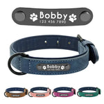 Personalized Leather Dog Collar with Engraved Nameplate - Vignette | DoggyElite