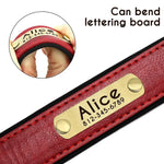 Personalized Leather Dog Collar with Engraved Nameplate - Vignette | DoggyElite