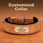 Personalized Leather Dog Collar with Name and Phone Number - Vignette | DoggyElite