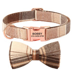 Personalized Plaid Dog Collar with Bow Tie - Vignette | DoggyElite