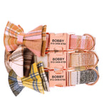 Personalized Plaid Dog Collar with Bow Tie - Vignette | DoggyElite