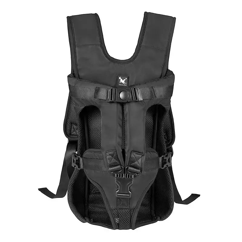 Black tactical vest or body armor with straps and buckles.