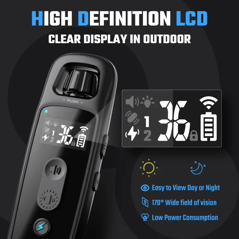 Handheld digital device with a high-definition LCD display showing temperature and other outdoor readings.