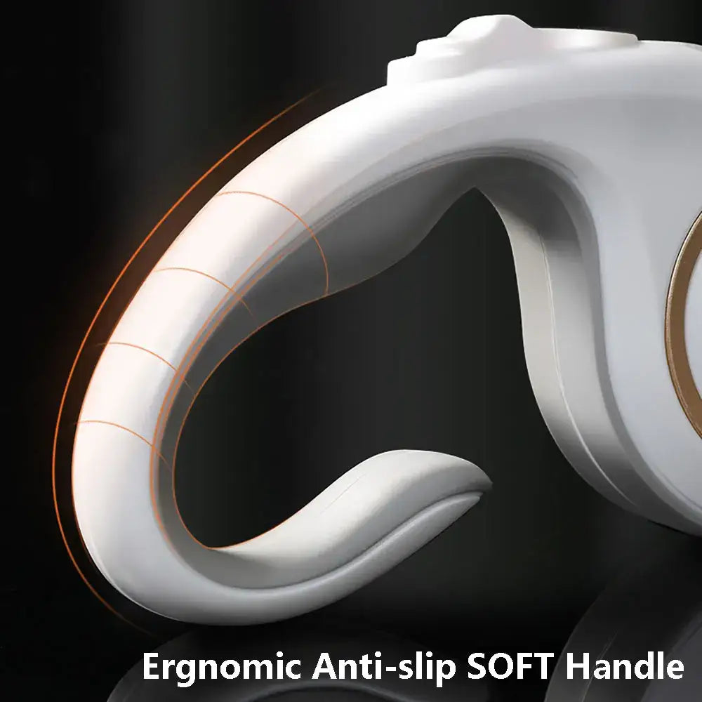 Curved white ergonomic handle with an anti-slip soft design.