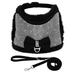 Sparkly Pink and Gray Dog Harness and Leash Set - Vignette | DoggyElite