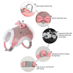 Sparkly Pink and Gray Dog Harness and Leash Set - Vignette | DoggyElite