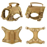 Tan Tactical Dog Harness with Adjustable Straps - Vignette | DoggyElite