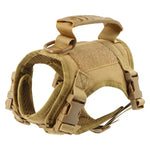 Tan Tactical Dog Harness with Adjustable Straps - Vignette | DoggyElite