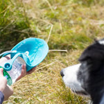 Teal Pet Water Bottle with Drinking Bowl - Vignette | DoggyElite