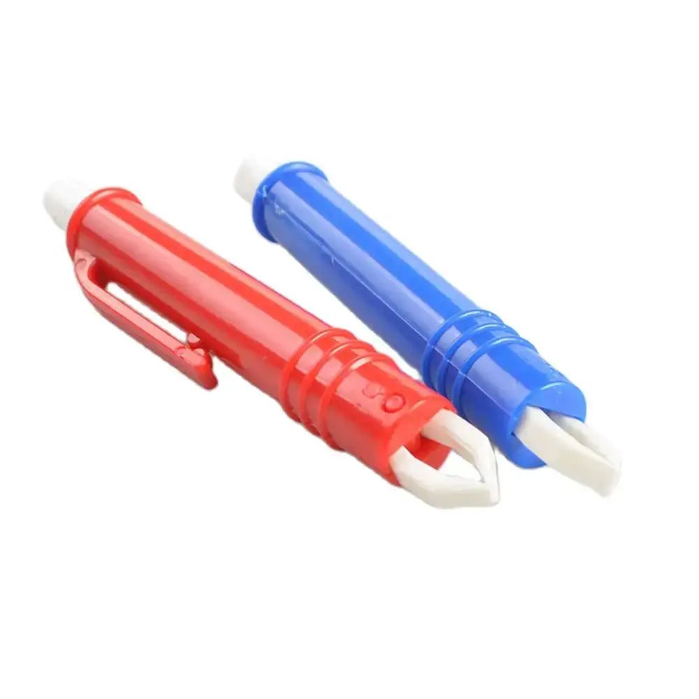 Wire strippers or cable cutters in red and blue plastic casings.