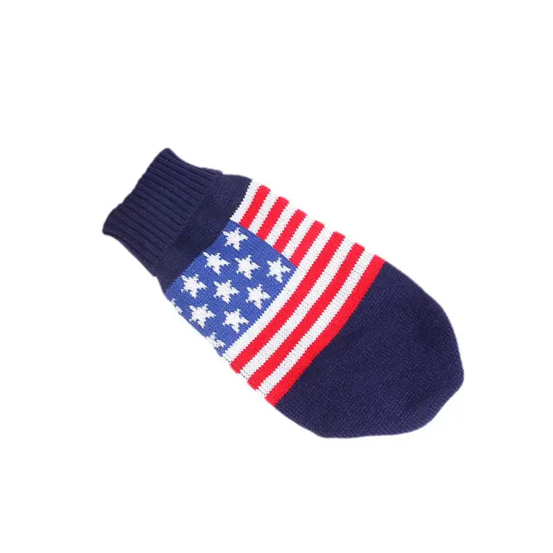 Patriotic sock featuring the American flag design.