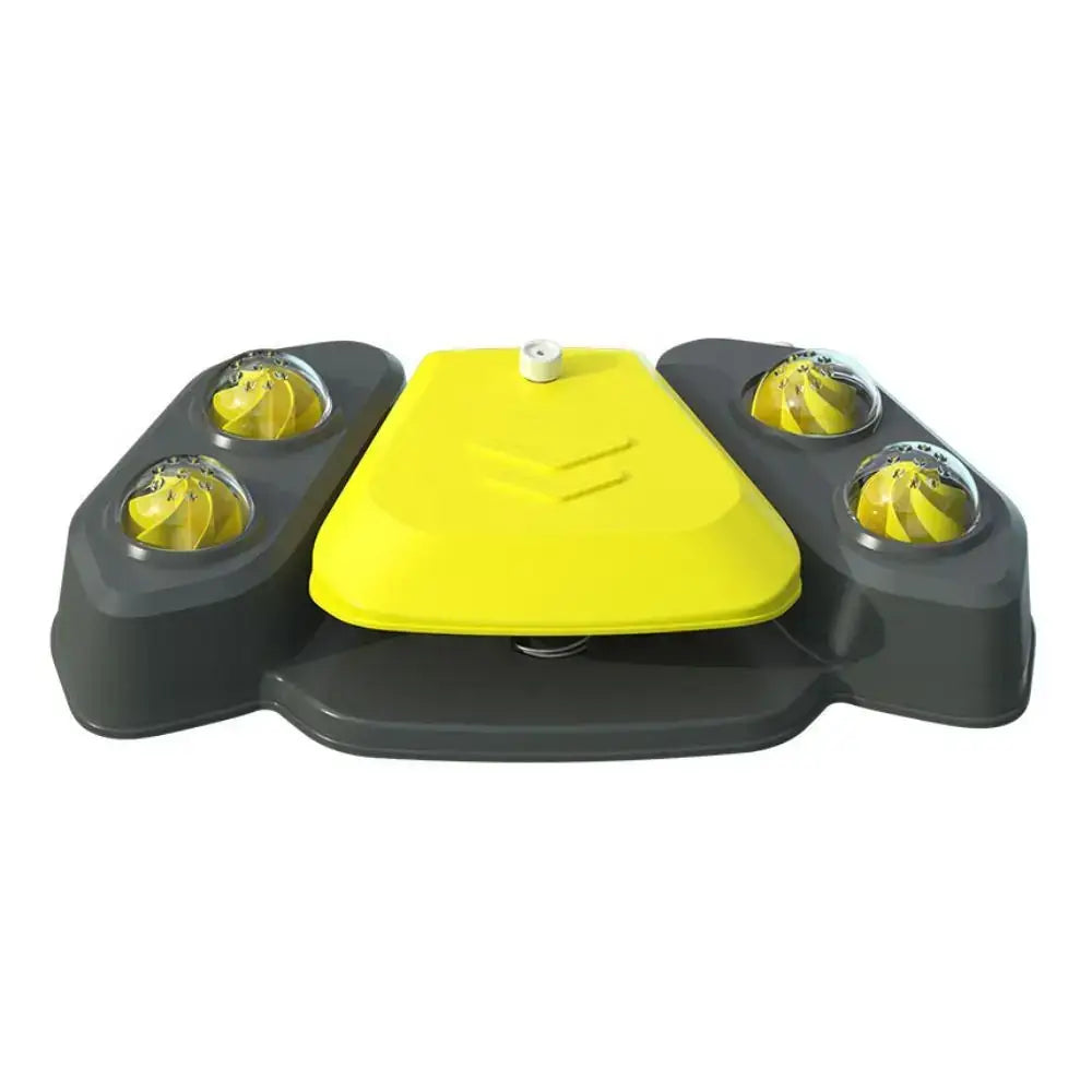 Yellow and black interactive dog puzzle toy with treat compartments.