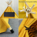 Yellow Teepee Pet Tent with Floor Cushion - Vignette | DoggyElite